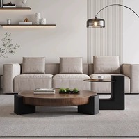 Table basse de luxe moderne monobloc, design rond, pour salon et mobilier de maison