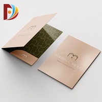 Porte-documents A4 personnalisé avec logo, pochette unique, film gaufré, plastifié, pour présentations immobilières, en papier couché imprimé