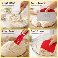 Kit de Cuisson Premium pour Pains au Levain avec Pot de Mesure, Fouet Danois et Outils en Silicone pour des Pains Parfaits