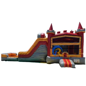 Moonwalk Comercial bonito Inflável Jumping Bouncy Castle Jumper Bouncer Waterslide Bounce House Combo Water Slide