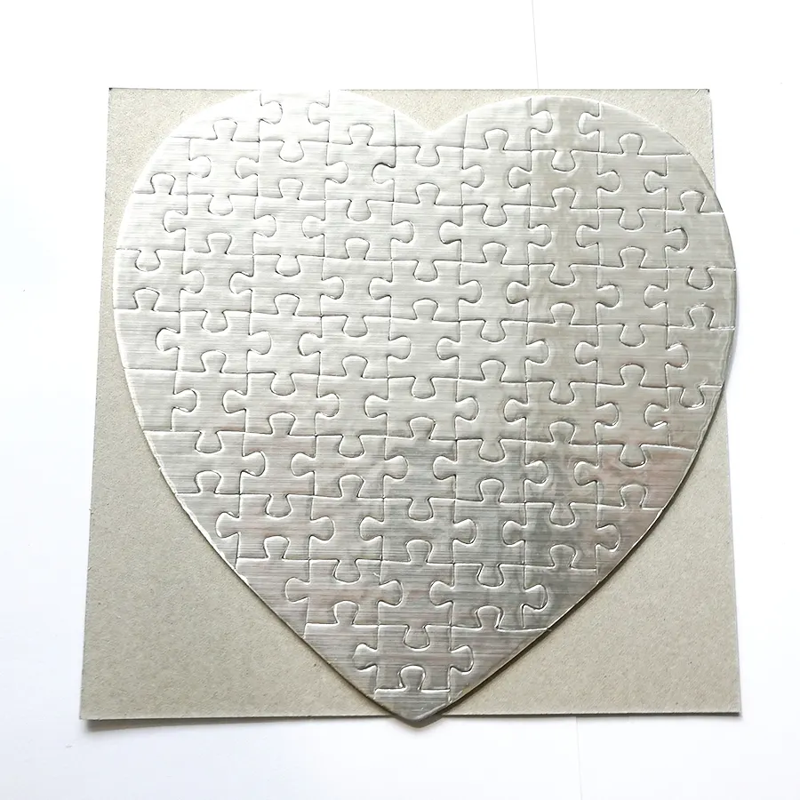 Quebra-cabeças de papel impresso personalizado, quebra-cabeças promocional de logotipo da subolmação forma de coração