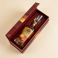 Boîte cadeau magnétique GOTOP de luxe pour brandy avec laminage mat et estampage à chaud doré, structure antichoc pour vin de qualité supérieure