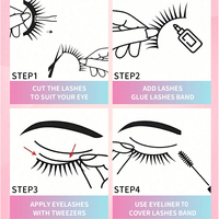 10 paires de faux cils en vison synthétique naturel, légers, pour usage quotidien, bande noire douce, volume naturel, pour débutants G007