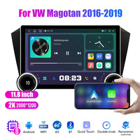 Autoradio Android 2Din 11,8 pouces pour VW Magotan 2016 2017 2018 2019 Écran QLED 2K Stéréo de voiture Lecteur DVD de voiture Carplay Android Auto