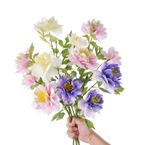 Fleur artificielle CallaFloral à double pétales, Papilion blanc, rose, violet, décoration d'intérieur, matériau polyester - Product Image 5