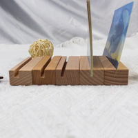 Prix de gros Porte-menu en bois poli Stand Base Calendrier de bureau Nom Carte Stand pour Restaurant Table Menu Stand Base