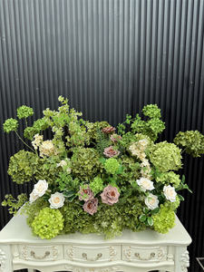 Automne Marron Foncé Kaki Caramel Allée Coureur Soie Fleurs Pièce Maîtresse Arrangement <span class=keywords><strong>Banane</strong></span> Plantes Verdure Guirlande Fleur Sauvage - Product Image 5