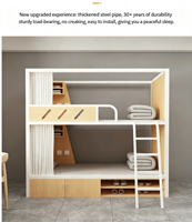 Lit superposé capsule taille Queen, mobilier métallique insonorisé au design moderne pour hôpitaux, auberges, écoles et appartements