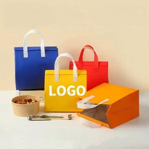 Nouvel Arrivage Sac Isotherme Personnalisé en Non-Tissé Écologique avec Isolation en Feuille d'Aluminium et Stratifié, pour Plats à Emporter - Product Image 1