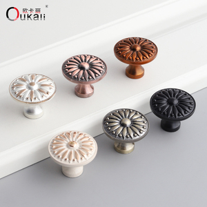Oukali Groothandel Moderne Meubelgrepen Keukenlade Zinklegering Knoppen Badkamer Kantoor Eenvoudige Hardware Trekknop - Product Image 3