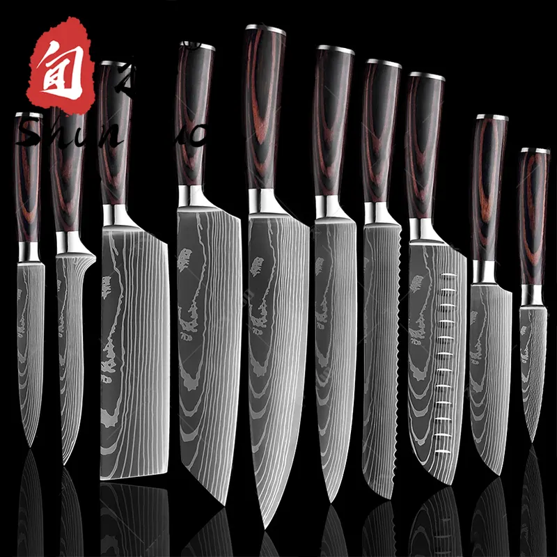 Stilvolle Titan Küchenmesser Messer Set für Dicker 630*30*3 Küche Massivholz griffe