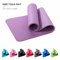 Esterilla de Yoga de Doble Capa NBR, Esterilla de Yoga de Dos Tonos, Esterilla de Ejercicio Acolchada para Comodidad de las Rodillas, Pilates, Ejercicios en el Suelo y Gimnasio en Casa