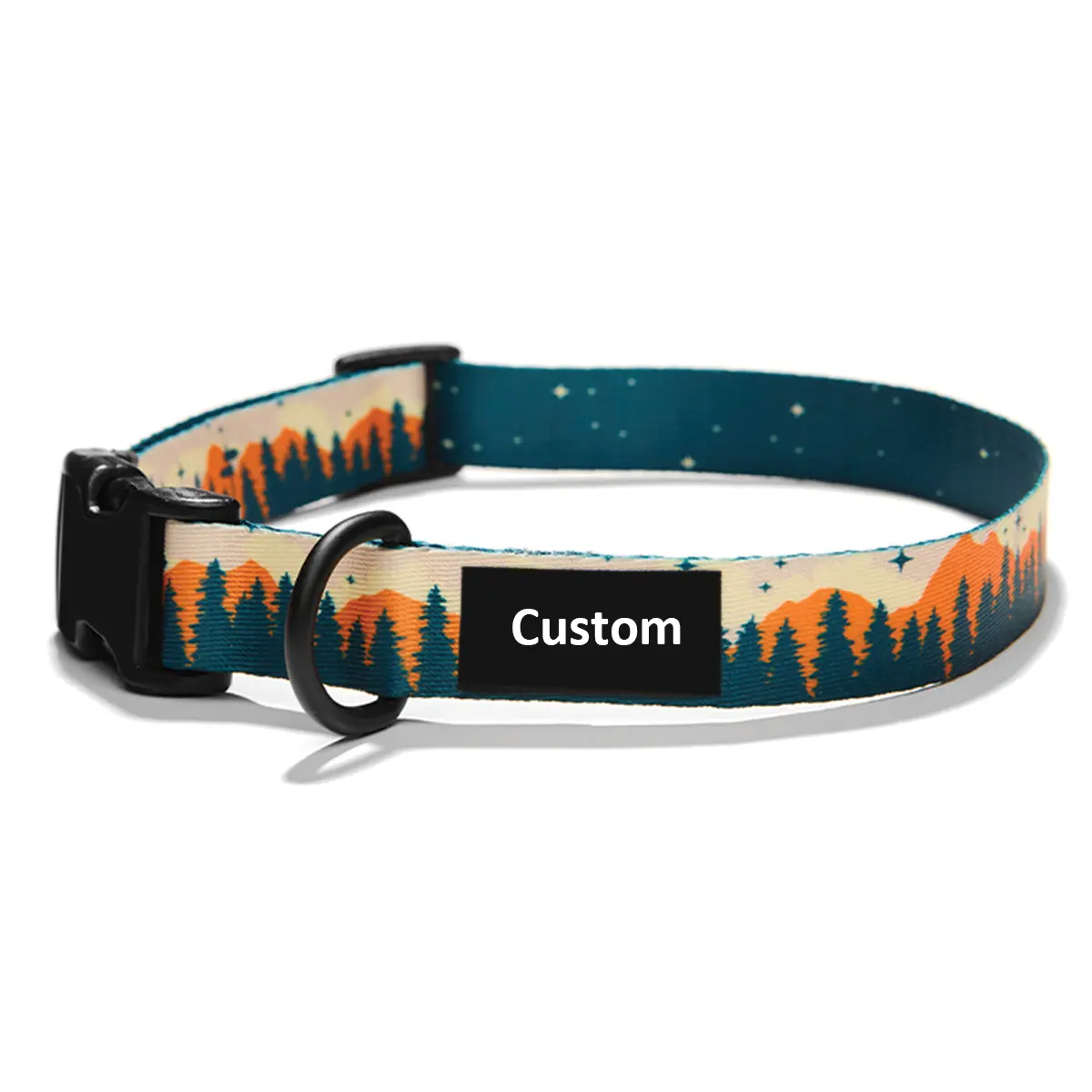 Professional factory luxury fashion print design pattern adjustable nylon pet dog collar