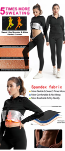 Combinaison de sport longue pour la <span class=keywords><strong>musculation</strong></span> et le fitness, brûle les graisses, évacue la transpiration, S 9XL, vêtements de sport, combinaison de sauna pour femmes - Product Image 3