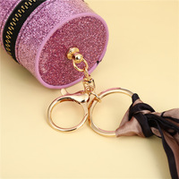 Mini Bling Lippenstift Beutel Geldbörse Charme Schlüssel bund Frauen Seiden schal Lippenstift halter Schlüssel bund Brieftasche Schlüssel bund Kopfhörer Tasche Schlüssel ring