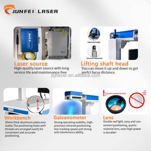 เครื่องเลเซอร์ไฟเบอร์ Mopa ราคาขายส่งจาก JUNFEI สำหรับธุรกิจงานแกะสลักขนาดเล็ก 20 30 50 100 วัตต์ แผ่นอะลูมิเนียมสำหรับโลหะ พีวีซี พีซี - Product Image 4