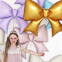 Ballon en aluminium en forme de nœud papillon de 38 pouces, accessoires photo pour la décoration de fête d'anniversaire des filles