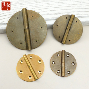 Round Copper Hinges For Furniture Antique Style Surface Mount Durable Polished Traditional Design - Product Image 1