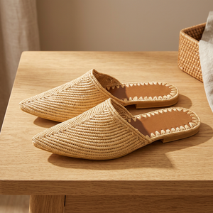 Handmade Anti-Slippery Breathable Raffia Outdoor Slipper for Women and Girls - Product Image 6
