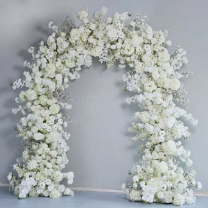 E-UFA001 Arche de fleurs artificielles en gros pour toile de fond de mariage, arrangement de fleurs d'arche en roses de soie pour décoration événementielle - Product Image 2
