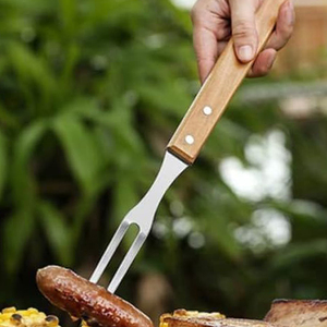 Accesorios <span class=keywords><strong>para</strong></span> Barbacoa al Aire Libre, Juego de 7 Utensilios de Acero Inoxidable con Mango de Madera y Bolsa de Transporte <span class=keywords><strong>para</strong></span> Acampar - Product Image 3