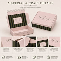 Emballage cosmétique personnalisé, boîte à fermeture éclair pour l'emballage, boîtes d'expédition en carton ondulé avec logo