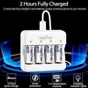 Rapthor 4パック3.7V 750mAh充電式CR123Aリチウム電池Arloカメラ懐中電灯センサーに対応 - Product Image 5