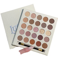 Palette de fards à paupières 25 couleurs, mat, scintillant, tons neutres chauds, haute pigmentation, longue tenue, waterproof, palette cruelty-free