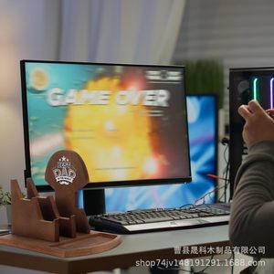 Wooden Headphone Stand 25x21x22cm 3 Floors <b>Gaming</b> <b>Controller</b> Storage Rack Desktop Organizer Father's Day Gift - Product Image 2