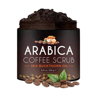 Gommage corporel au sel de la Mer Morte, café biologique Arabica, beurre de coco, karité, carotte et acide kojique pour les jambes, les mains, le visage et le corps, pour femmes et hommes