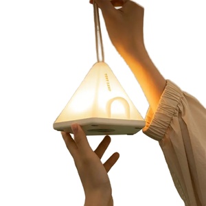 Portable <b>USB</b> <b>Rechargeable</b> Nursery Lamp Tent Shaped Nightlight with Warm White <b>Light</b> for Home & Camping - Product Image 2