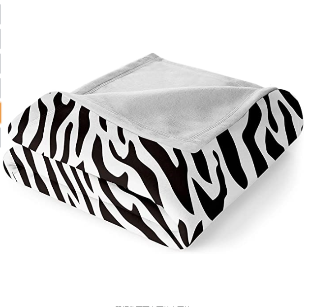 Zebra Blanket Black White Throw Blanket Black Stripe Printed Flannel Fleece Blanket Soft for Bedroom Couch Sofa