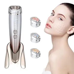 Nouveau amélioré soins de la peau à domicile micro-courant dispositif de tonification du visage cou visage yeux Rf EMS Led dispositif de beauté pour lifting du visage