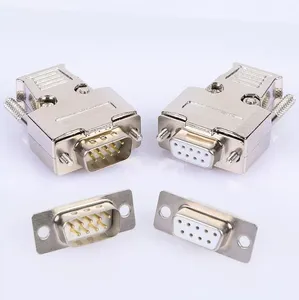 RS232 song song DB9 cổng nối tiếp VGA 9 pin nam nữ hàn nối, 2 hàng D-Sub nữ nam cắm ổ cắm DB9 kết nối