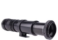 Lensa Zoom Super Telefoto Fengyuan Black F/8.3-16 420-800mm 8 Bilah Aluminium Alloy untuk Kamera Full Frame Kompatibel