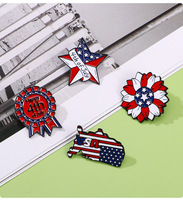 Épinglette du drapeau des États-Unis Jour de l'indépendance 4 juillet Broche étoile commémorative avec pochette en alliage Épingle en métal émaillé