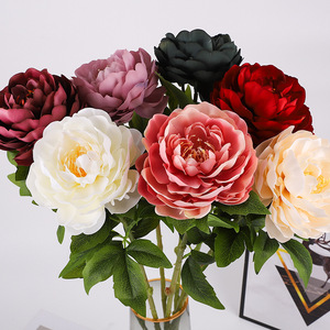 <b>Artificial</b> <b>Peony</b> Flower Single Stem Large High Simulation Valentine'S Day Wedding Home Decoration White Champagne Red Pink - Product Image 2