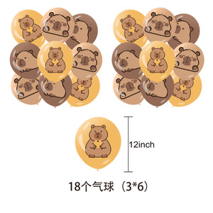 Set de Decoración para Fiesta de Cumpleaños de <span class=keywords><strong>Capibara</strong></span>, Adorno para Pastel de <span class=keywords><strong>Capibara</strong></span>, Globos de Látex, Pancarta de Feliz Cumpleaños, Látex para Decoración de <span class=keywords><strong>Capibara</strong></span> - Product Image 5