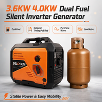 Générateur Inverter Bi-Combustible 3500W 3600W 4KW Essence GPL GNL GNC Silencieux Portable pour le Camping