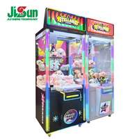 Machine à griffes à monnayeur sur le thème spatial, avec cabinet transparent et enseigne LED, pour centre de jeux