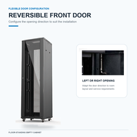 Armoire de serveur en rack personnalisée 19U en acier pour centres de données, armoires de serveur intelligentes avec porte Data Mesh