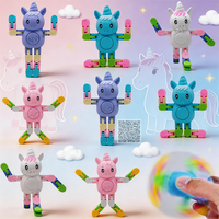 Jouet chaud tendance le plus populaire belle licorne transformable Fidget Spinner Christmas Party Bag Fillers Goodie Bag Toys