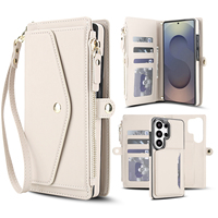 Étui portefeuille antichoc en PU mat pour femme, design mode urbaine, avec bandoulière détachable magnétique pour S26 Ultra/S26+/S25
