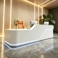 QT-202X Comptoir de réception minimaliste et moderne en MDF, ensemble complet pour magasins, hôtels, salons de beauté, bars - Modèle