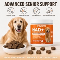 Waylemo NAD+ Precursor Soft Chews pour chiens seniors, formule vétérinaire, anti-âge, soutien immunitaire, stimulation de l'énergie cellulaire, 90 unités