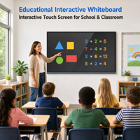 Pizarra Interactiva Educativa de 55/65/75/85 Pulgadas, Pantalla Plana Inteligente LED 4K para Enseñanza Escolar, Pantalla con Sistema Operativo Windows de 50 Puntos Táctiles