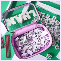 Sac de rangement pour tuiles de Mahjong américain, sac de transport portable personnalisé pour Mahjong, organisateur de tuiles et de plateaux