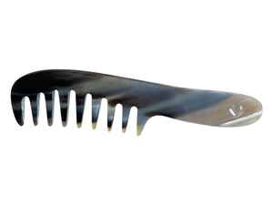 Peine de cuerno de búfalo natural hecho a mano con dientes lisos para desenredar suavemente y reducir la rotura del cabello - Product Image 3