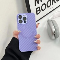 Nouvelle coque de téléphone portable sans fil à texture fibre de carbone avec protection en verre pour iPhone 18 17 16 15 14 13 12 Pro Max