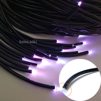 Câble de Fibre Optique Multibrins 25*0.75mm IP68 pour Piscine, à Éclatement Lumineux, en PMMA, Multicore, Noir, PVC, à Brins Multiples